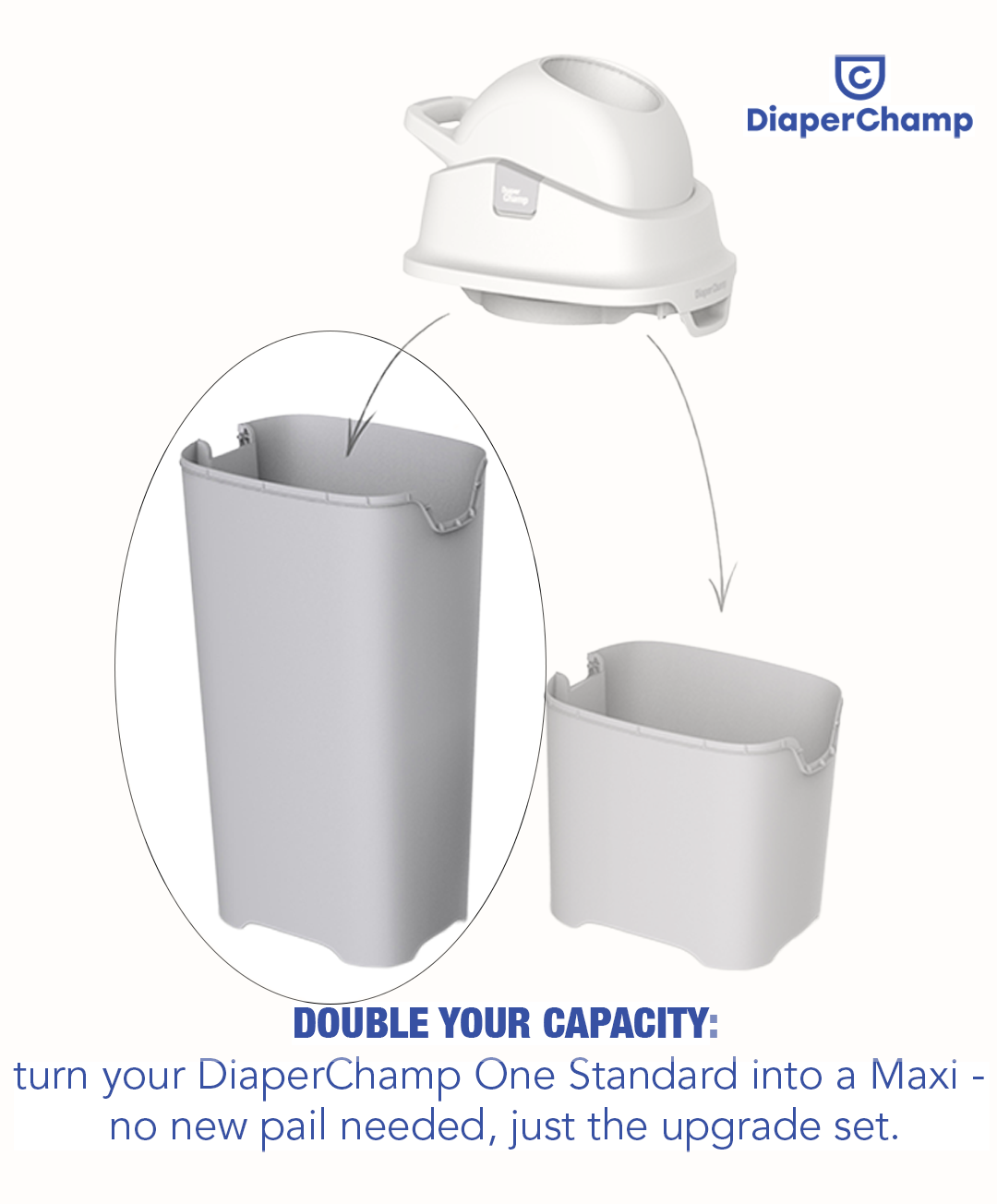 DiaperChamp ONE Upgrade Set (PAIL ONLY) - Silver