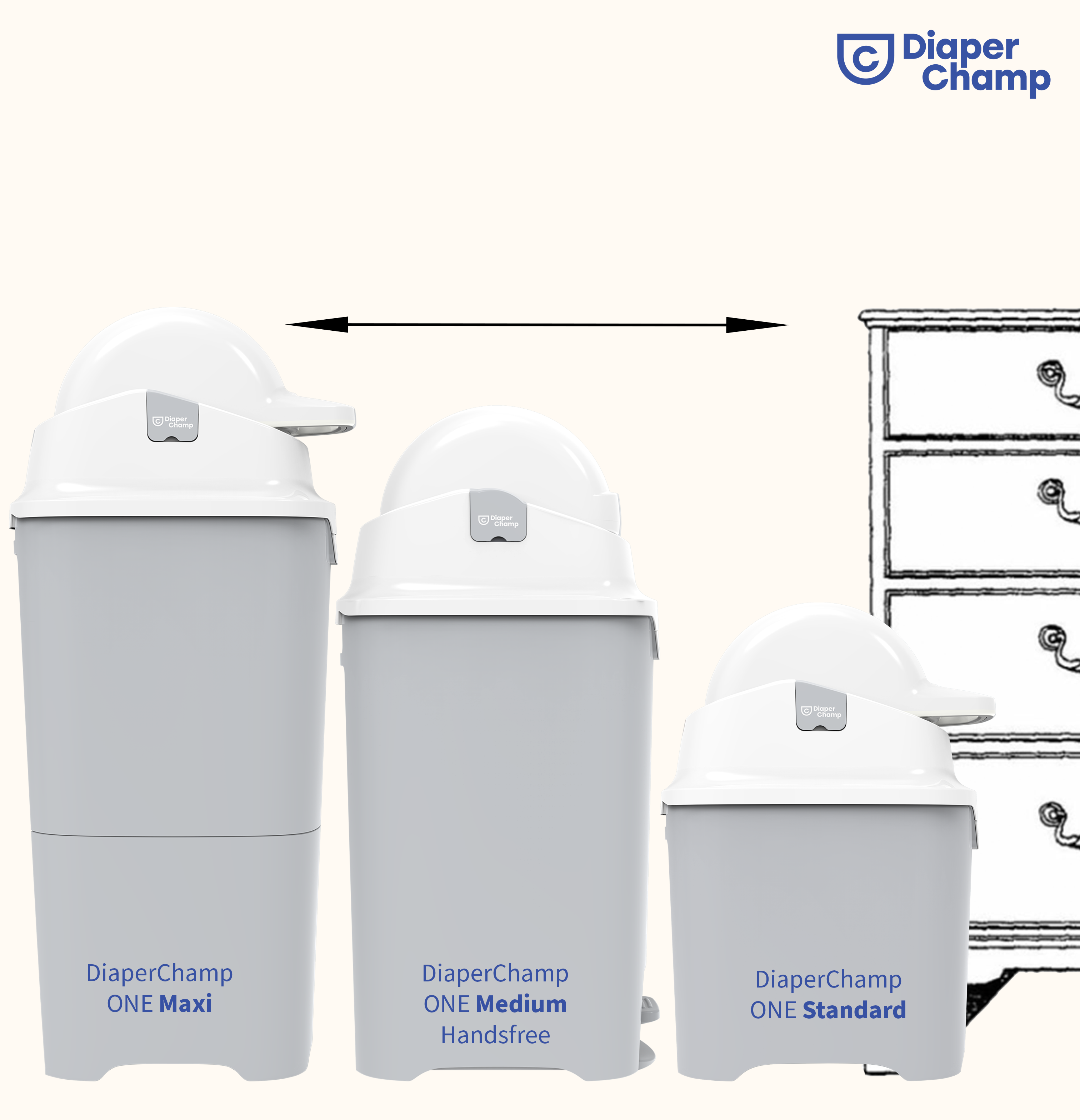 DiaperChamp ONE Standard - Silver