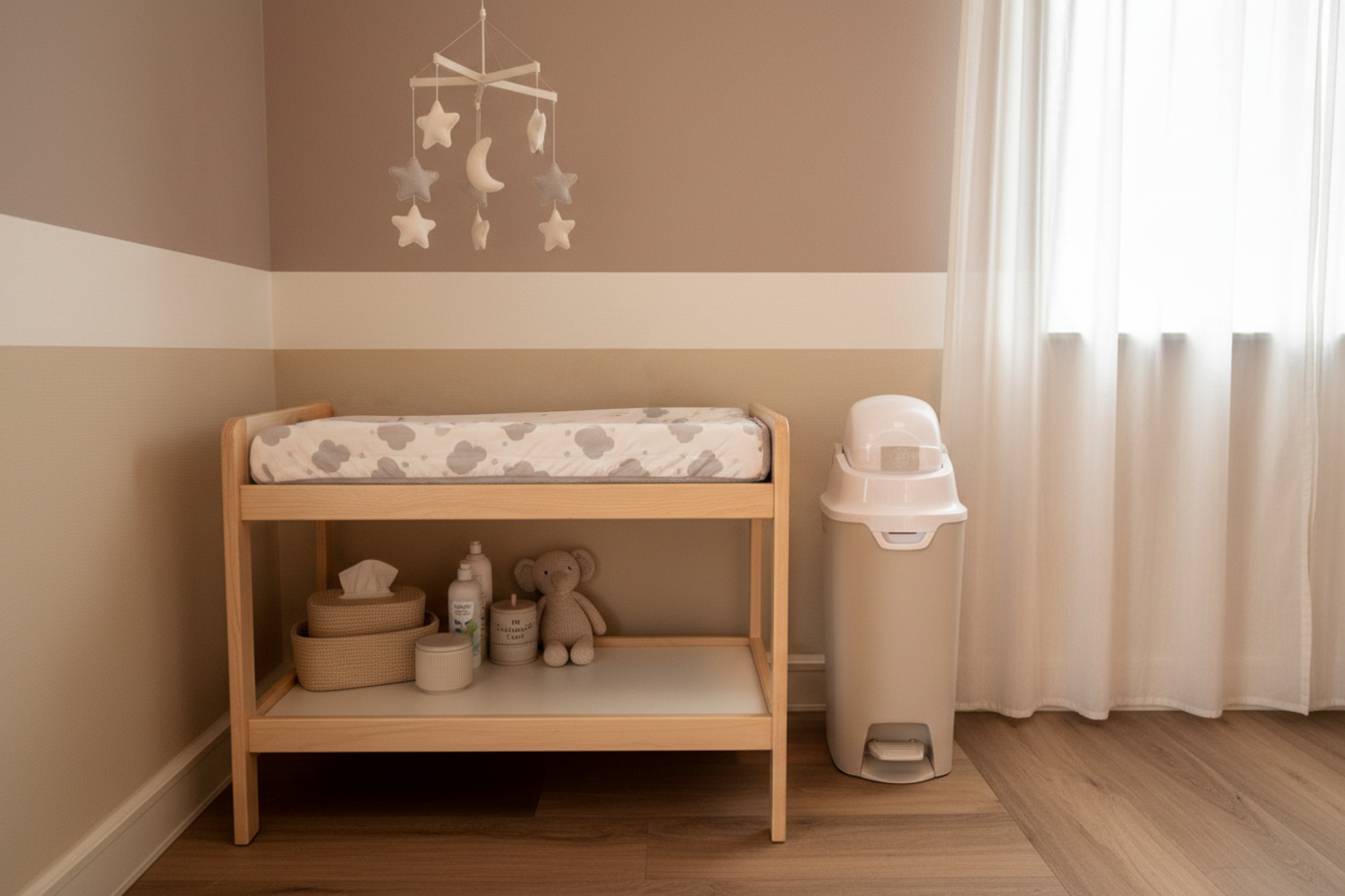 DiaperChamp ONE Handsfree Medium - Clay Sand  (incl. 10 ECO BAGS for free)