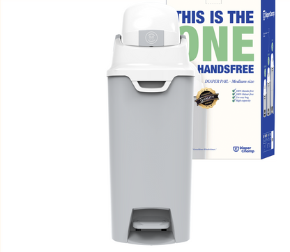 DiaperChamp ONE Handsfree Medium - Silver (incl. 10 ECO BAGS for free)