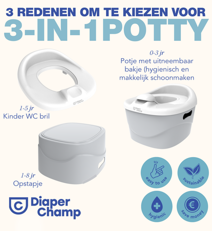 DiaperChamp 3-in-1 Potty - Clay Sand