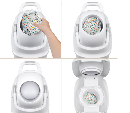 DiaperChamp ONE Handsfree Medium - Silver (incl. 10 ECO BAGS for free)